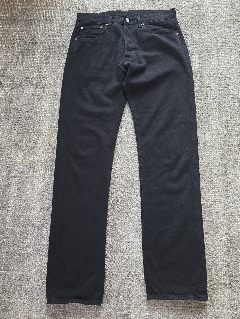 Levi's 501 Men's Jeans Black Button Fly 31x34 100% Cotton Dark No Fading